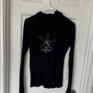 AK Starfish Co. Black Hooded Long-Sleeve Pullover